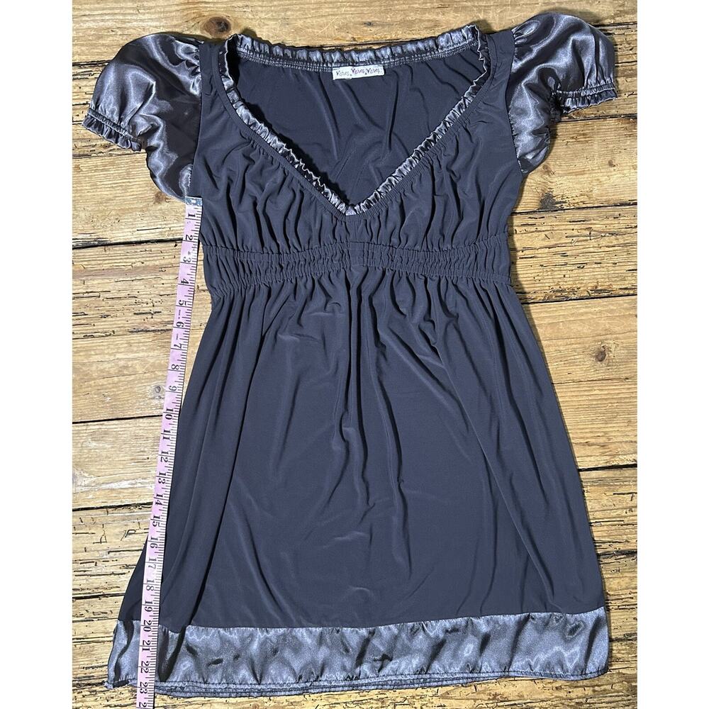 Wishes Wishes Wishes Charcoal Grey Puff Sleeve Mini Dress Size S - No size Tag- - Picture 5 of 6